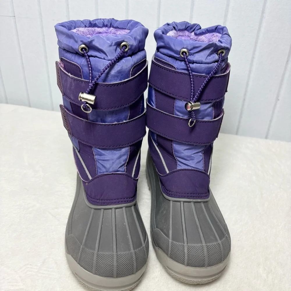 Lands' End Purple and Gray Kids Snow Boots‎ Size 4M